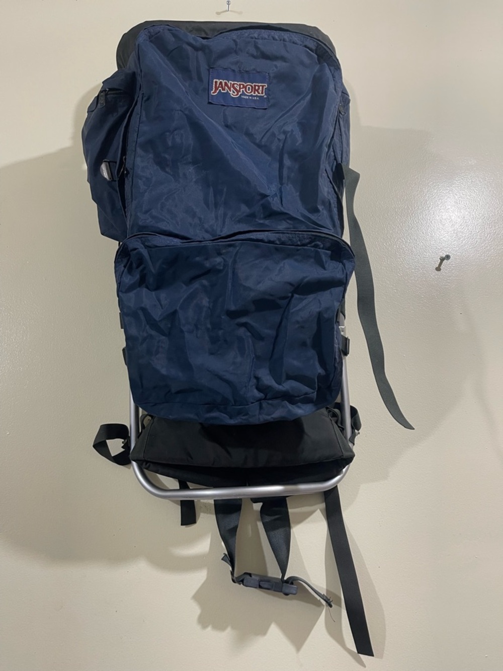 Jansport Navy and Black Hiking Frame Backpack